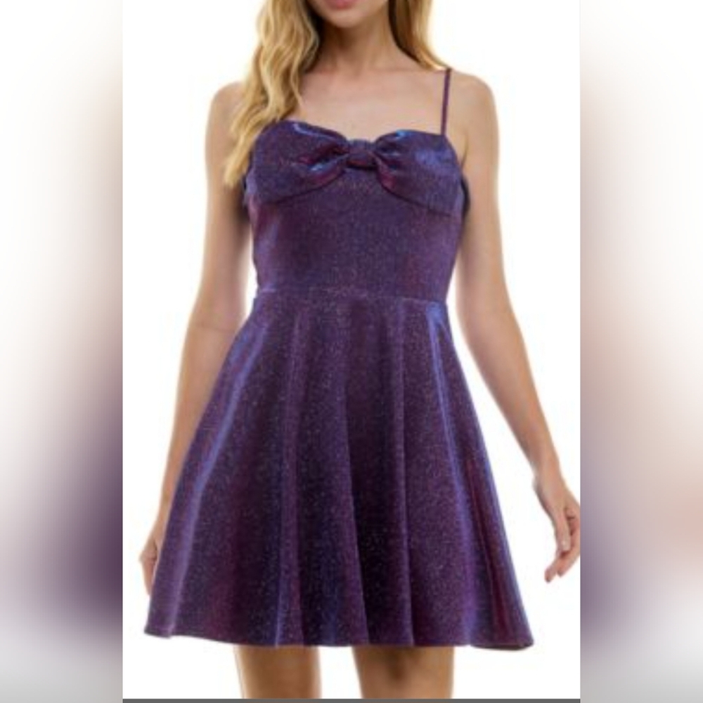 City Studio Junior's Straight Neck Bow- Trim Skater